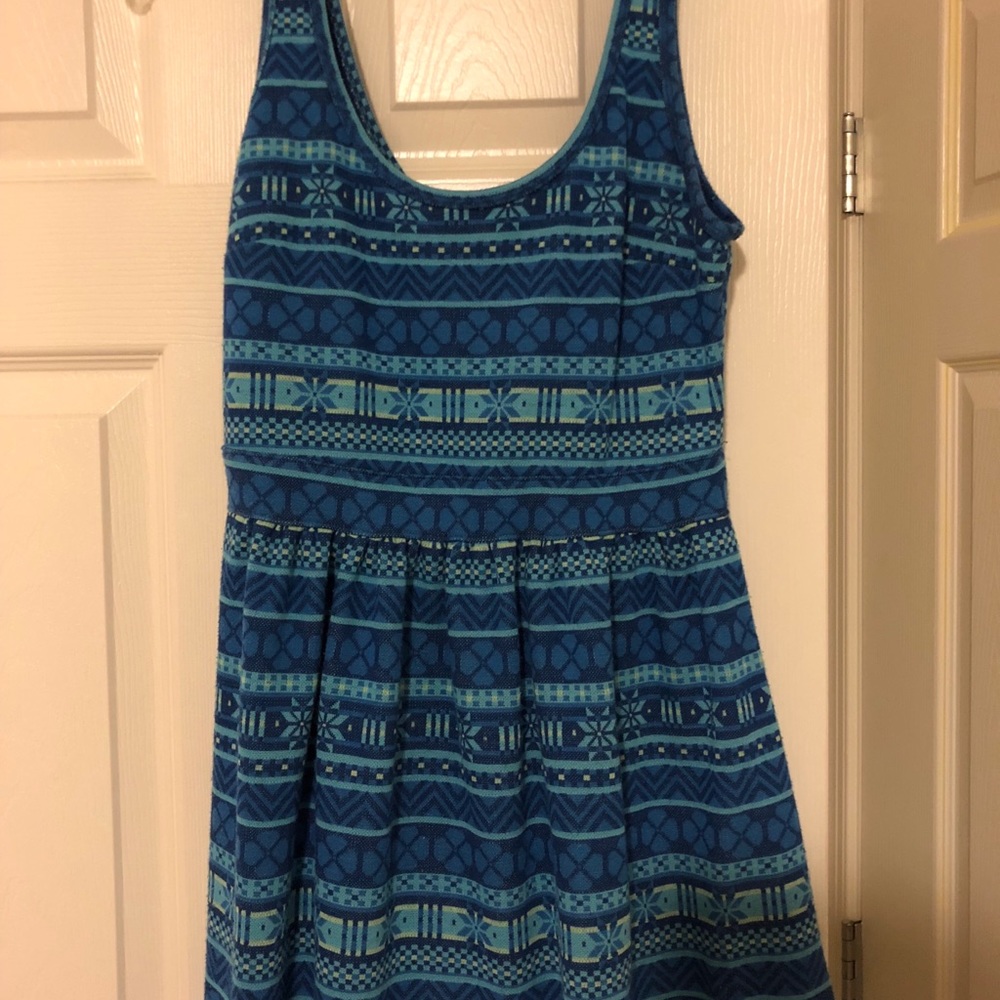HOLLISTER Blue tribal print dress